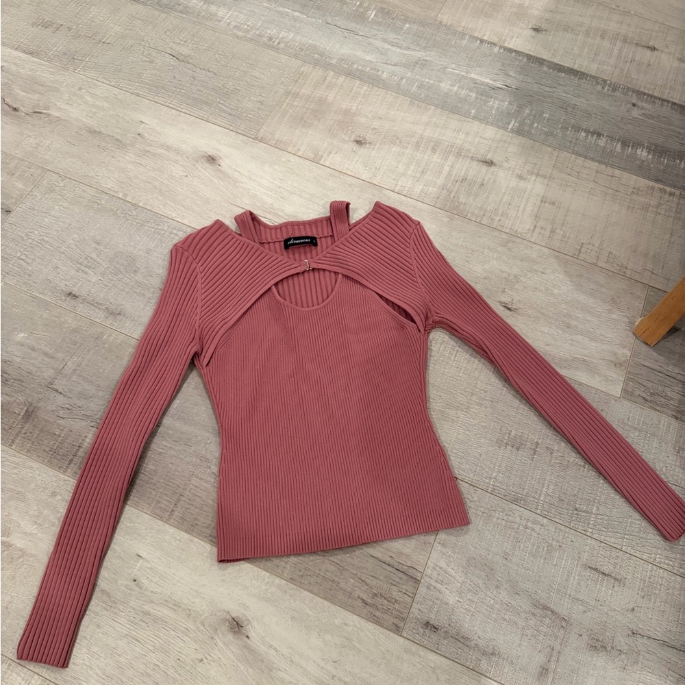 Rose/mauve Ribbed Women's Top